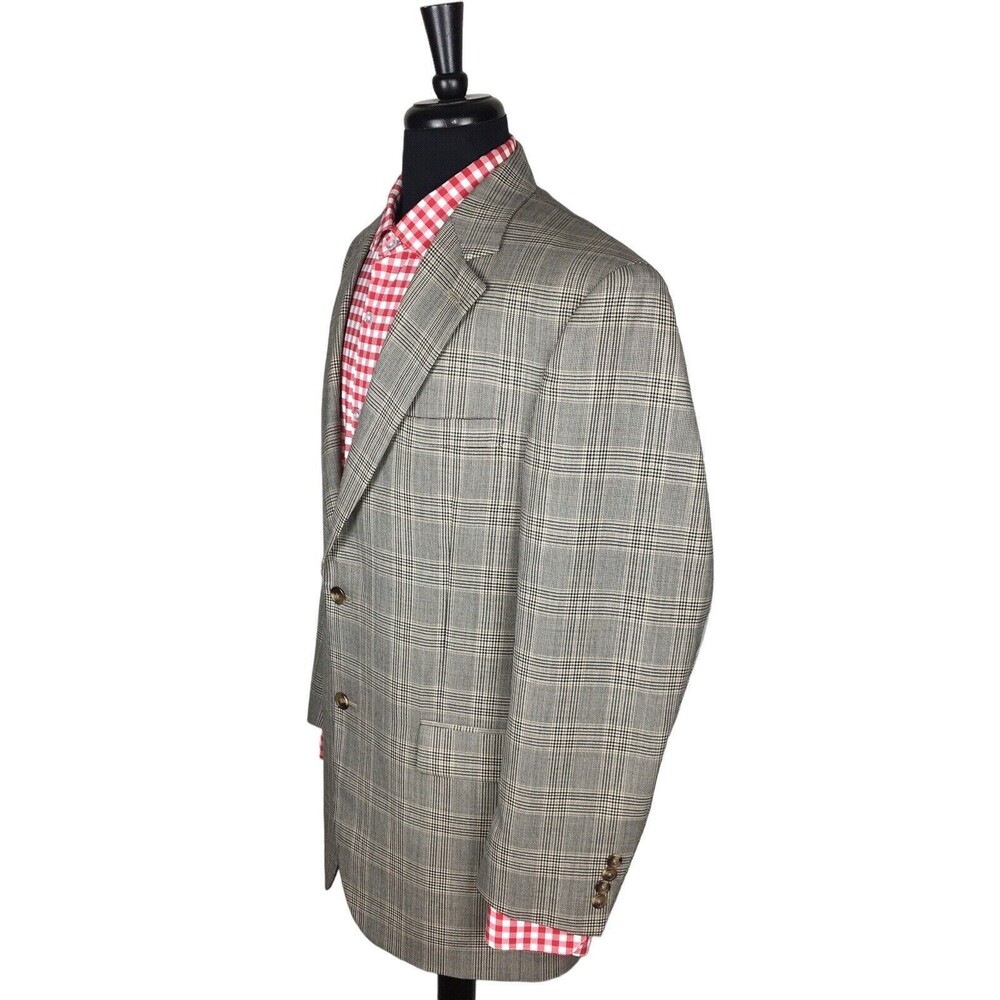 Jos. A. Bank Mens Multicolor Tweed Glen Plaid Sport Coat Blazer Jacket Size 42L